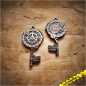 Preview: Steampunk Key Geocoin - 1 Coin wahlweise Edition "Antik Gold" / "Antik Silber" / Antik Kupfer"