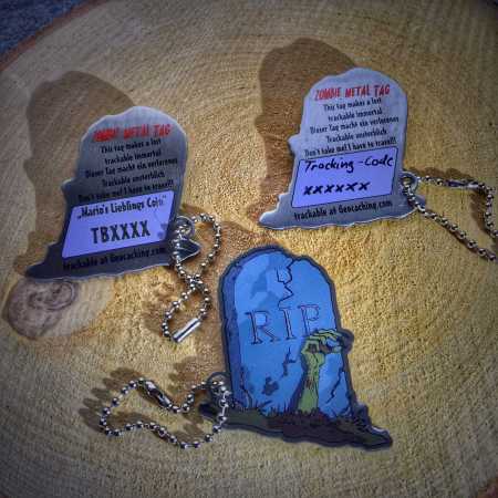 True Metal Tag "Zombie Tag" - als Ersatz für verschwundene Geocoins / Trackables