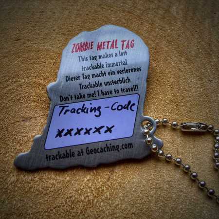 True Metal Tag "Zombie Tag" - als Ersatz für verschwundene Geocoins / Trackables