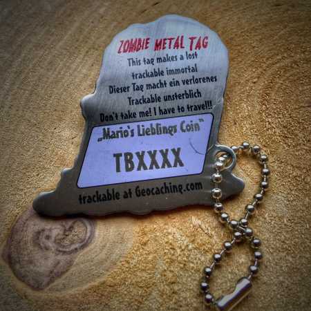 True Metal Tag "Zombie Tag" - als Ersatz für verschwundene Geocoins / Trackables