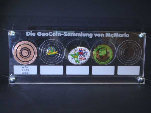 Five "GeoCoinCollector" individually engraved