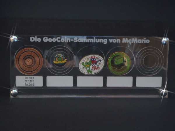 Five "GeoCoinCollector" individually engraved