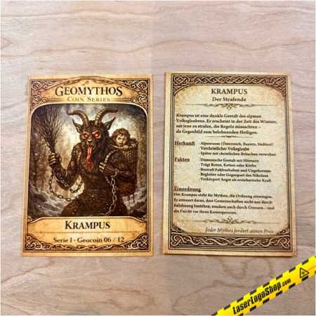 GeoMythos Geocoin - Komplettsammlung mit individuell gravierter Schatulle