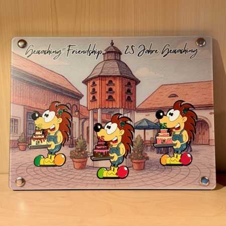 Coin-Display 4 Igel-Coins "Geocaching Friendship 2025 - Wernesgrün / Vogtland"