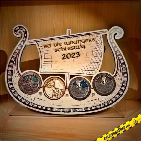 Display für die Event-Geocoins "Bei die Wikingers!"