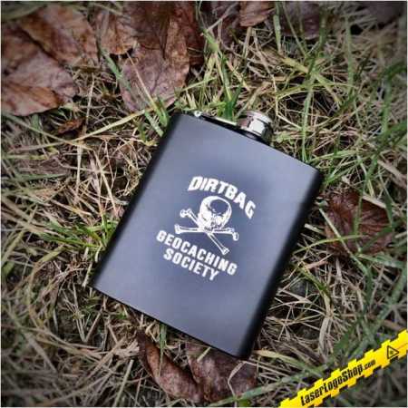 "DGS" Edelstahl Flachmann Schwarz