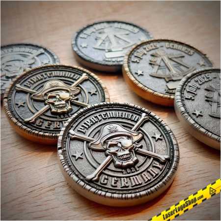 Piratemania Germany 2025 Geocoin XLE Edition "Schwarzer Achter"