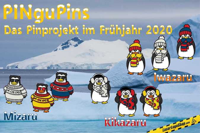 PINguPin - Gruppenprojekt - "Mizaru, Kikazaru & Iwazaru" - 180 Stück