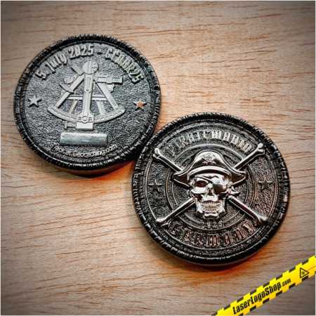 Piratemania Germany 2025 Geocoin XLE Edition "Schwarzer Achter"