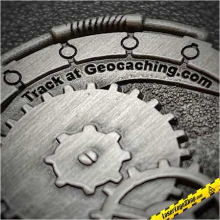 Steampunk Key Geocoin - 1 Coin wahlweise Edition "Antik Gold" / "Antik Silber" / Antik Kupfer"