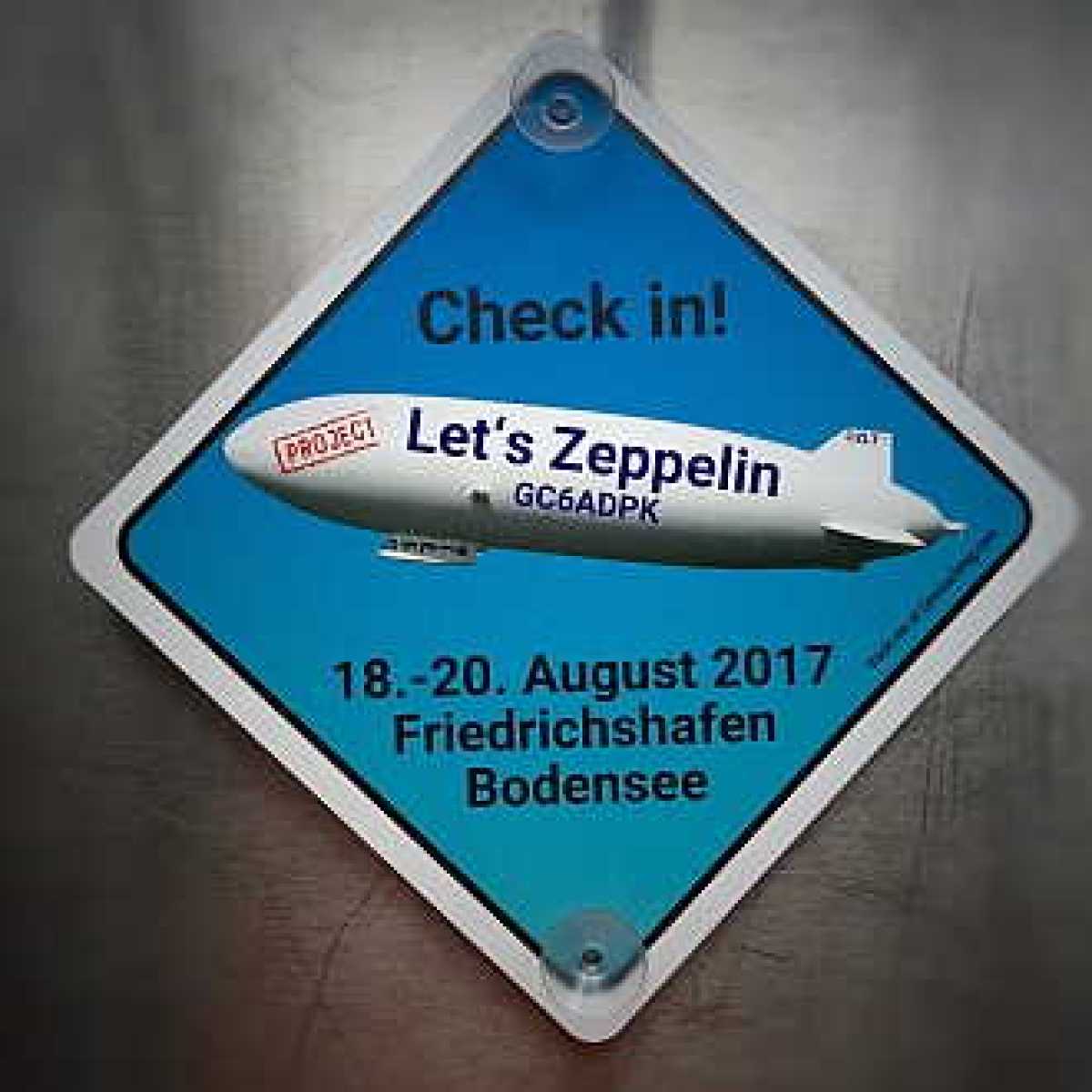 Saugnapfschild - "Let's Zeppelin" zwei Grössen