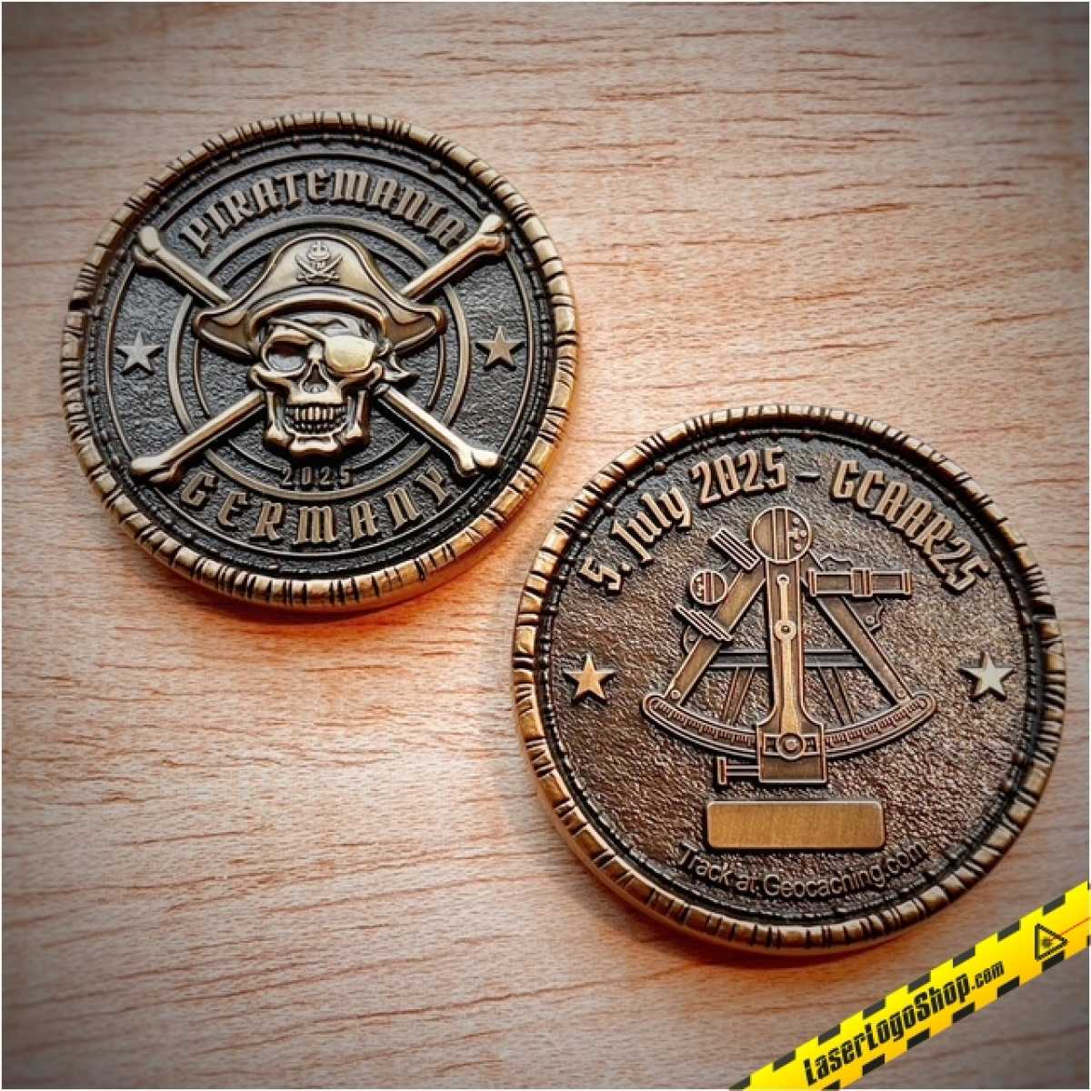 Piratemania Germany 2025 Geocoin LE Edition "Golddublone"