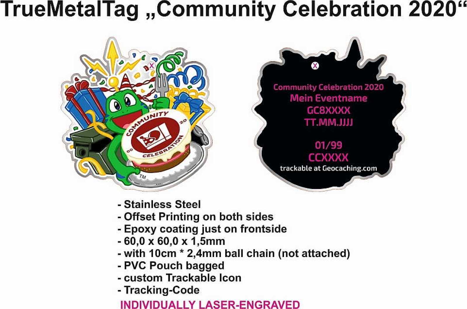 "Metal Tags - Community Celebration 2020" Veranstalterpaket ab 10 Stück
