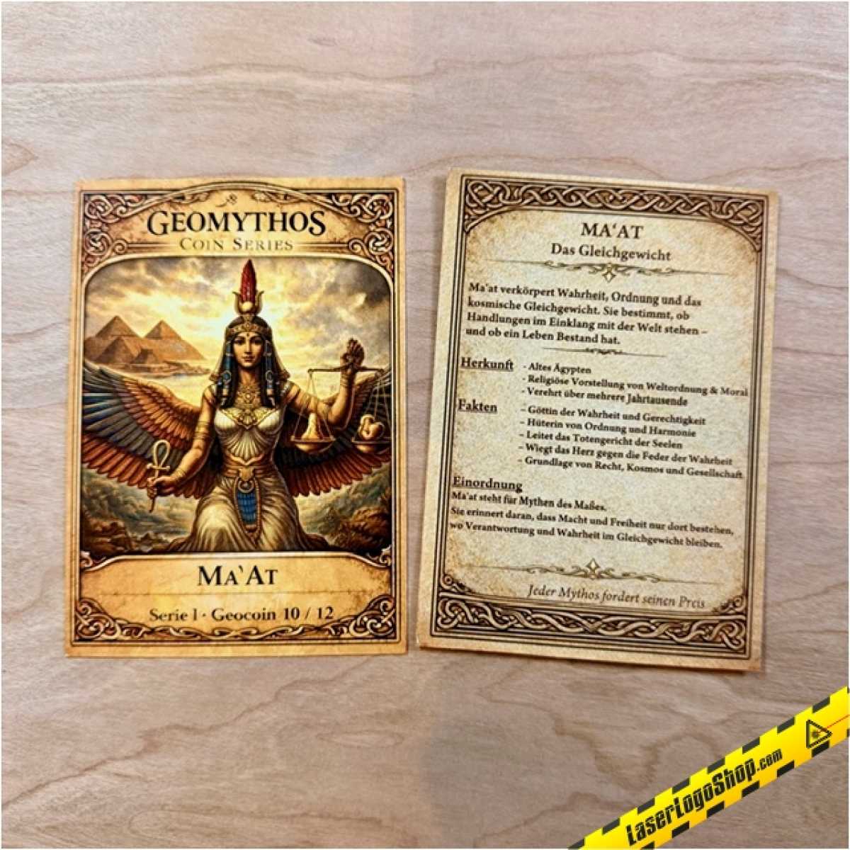 GeoMythos Geocoin - Komplettsammlung mit individuell gravierter Schatulle