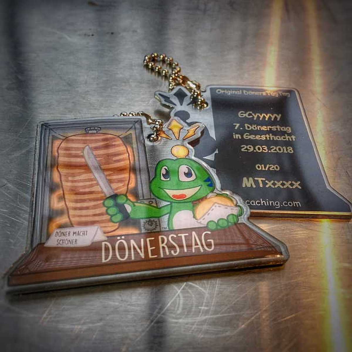 "DönersTag MetalTag" individueller Tag für Dein Dönerstag-Event - 1 Stück - mit gratis Pin