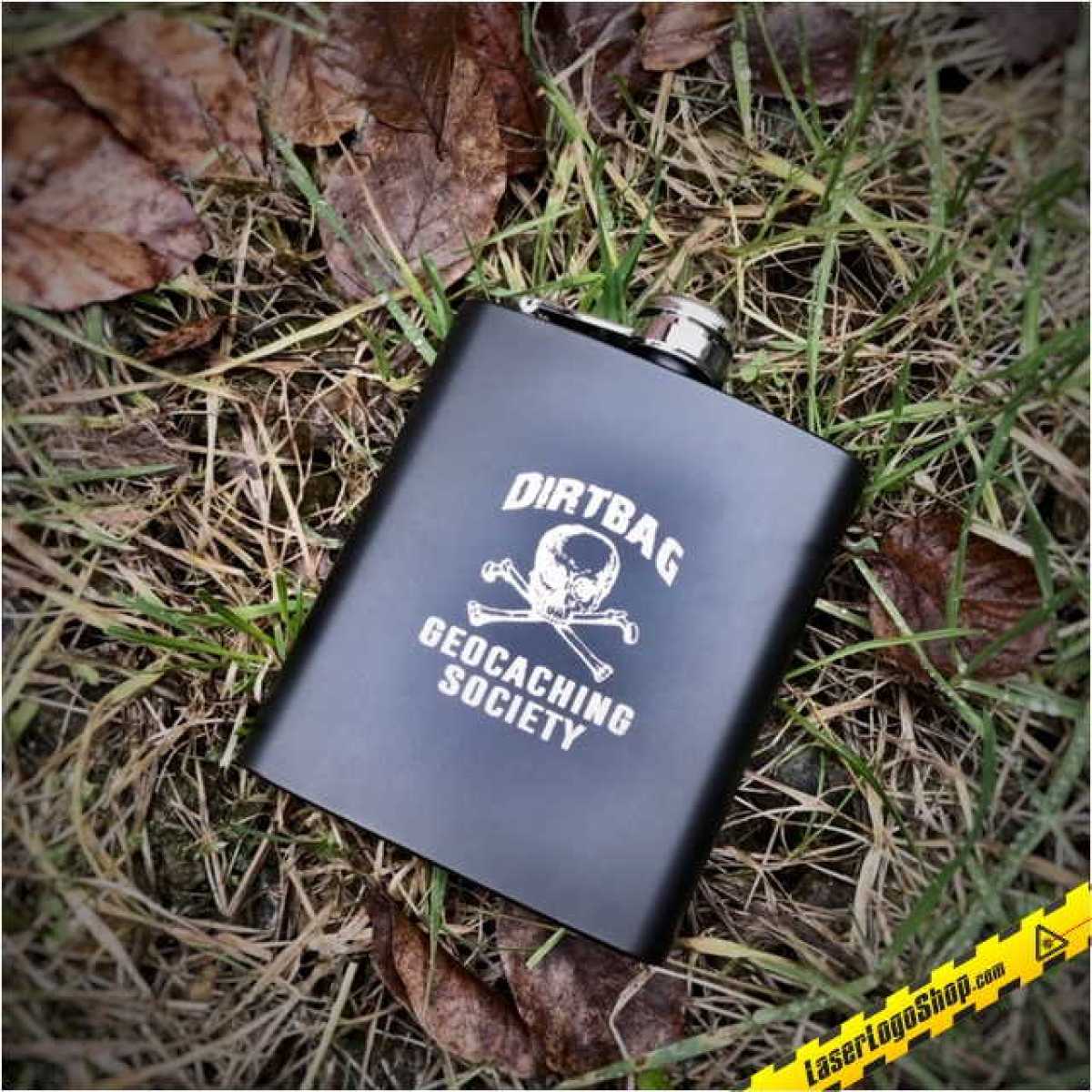 "DGS" Edelstahl Flachmann Schwarz