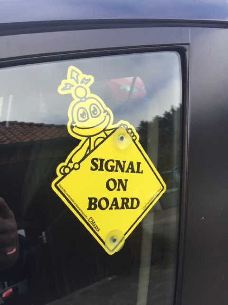 Saugnapfschild - "Signal on Board" 18x14 cm