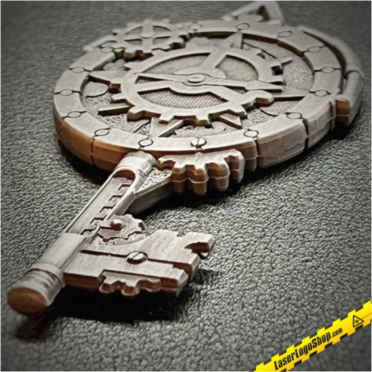 Steampunk Key Geocoin - 1 Coin wahlweise Edition "Antik Gold" / "Antik Silber" / Antik Kupfer"