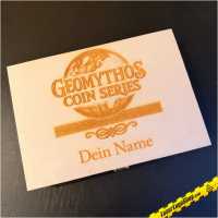 GeoMythos Geocoin - Komplettsammlung mit individuell gravierter Schatulle